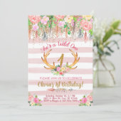 Wild Een bosrijk gewei gewei meisje verjaardag uit Kaart (Staand voorkant)