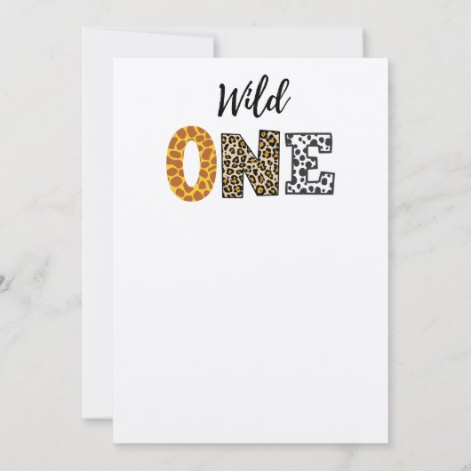 Wild Een dier vorm letters 1e verjaardag Kaart (Achterkant)