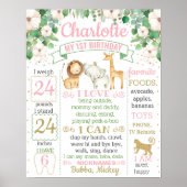 Wild één eerste Birthday-mijlpaal teken voor een m Poster (Voorkant)