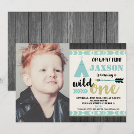 Wild één eerste blauwgroen uitnodiging van de verj