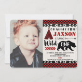 Wild één eerste uitnodiging voor een verjaardagsfo (Voorkant)