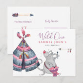 Wild Een eerste verjaardag grappige tribal boy par Briefkaart (Voorkant / Achterkant)