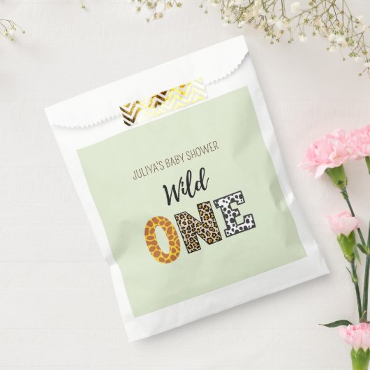 Wild een groen baby shower Favor Bag Bedankzakje (Gezegeld)