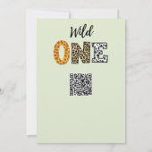 Wild Een groenachtig baby shower QR-code Kaart (Achterkant)