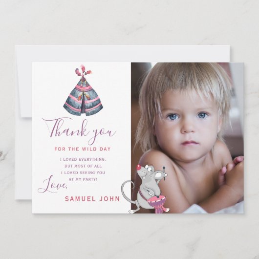 Wild Een jongen eerste verjaardag grappige foto da Kaart (Voorkant)