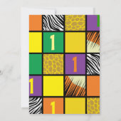 Wild Een Kleurrijke 1e Verjaardag Uitnodigingen (Achterkant)