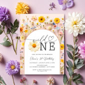 Wild Een Kleurrijke Wildflower 1e Verjaardag Kaart