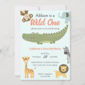 Wild Een Leuke Safari Dieren 1e Verjaardag Kaart (Voorkant)