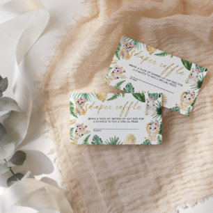 Wild Een Luier Raffle Baby shower Behuizing Kaart