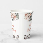Wild Een Meisje Leopard Print Verjaardag Papier Cu Papieren Bekers (Rechts)