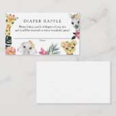 Wild Een Meisje Oerwoud Baby shower Luier Raffle Informatiekaartje (Voorkant / Achterkant)