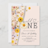 Wild Een Meisje Wildflower 1e Verjaardag Kaart (Voorkant)