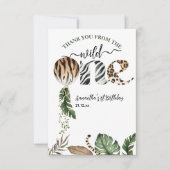 Wild Een Moderne Geslacht Neutraal 1e Verjaardag Bedankkaart (Voorkant)