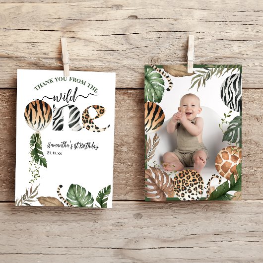 Wild Een Moderne Geslacht Neutraal 1e Verjaardag Bedankkaart