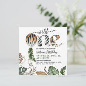 Wild Een Moderne Geslacht Neutraal 1e Verjaardag Kaart (Staand voorkant)