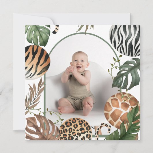 Wild Een Moderne Geslacht Neutraal 1e Verjaardag Kaart (Achterkant)