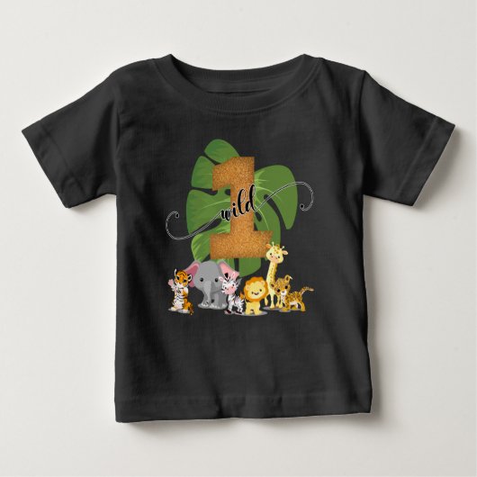 Wild Eén Oerwoud 1st Birthday Shirt (Voorkant)