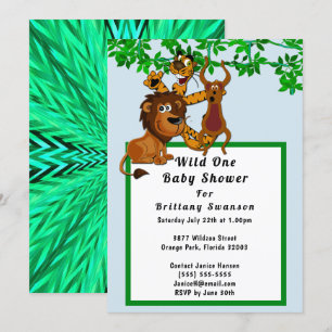Wild Een Oerwoud Baby shower Dier Tribal Invite Kaart