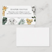 Wild Een Oerwoud Baby shower Luier Raffle Informatiekaartje (Voorkant / Achterkant)