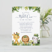 WILD EEN | oerwoud baby shower-uitnodiging Kaart (Staand voorkant)