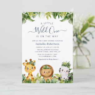 WILD EEN   oerwoud baby shower-uitnodiging Kaart