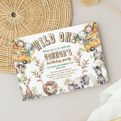 Wild een oerwoud eerste verjaardagsfeestje Uitnodi Kaart