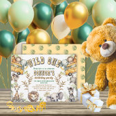 Wild een oerwoud eerste verjaardagsfeestje Uitnodi Kaart