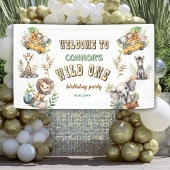 Wild een oerwoud safari 1e verjaardag Banner