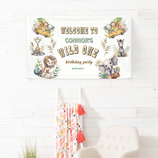 Wild een oerwoud safari 1e verjaardag Banner (Insitu)