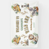 Wild een oerwoud safari 1e verjaardag Banner (Verticaal)