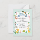 Wild Eén Oerwoud Safari Dieren 1e verjaardag Notitiekaartje (Voorkant)