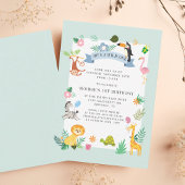 Wild Eén Oerwoud Safari Dieren 1e verjaardag Notitiekaartje