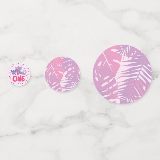 Wild Een Oerwoud Thema Meisje Eerste Verjaardag Confetti (Achterkanten)