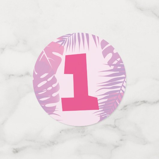 Wild Een Oerwoud Thema Meisje Eerste Verjaardag Confetti (Kleine voorkant)