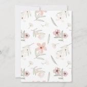 wild een pastel roze wilde bloem Eerste Verjaardag Kaart (Achterkant)