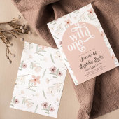 wild een pastel roze wilde bloem Eerste Verjaardag Kaart