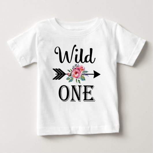Wild een pijl bloemen1e verjaardag shirt (Voorkant)