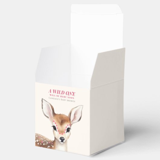 Wild Een Roze Gevlekt Fawn Herten Baby shower Bedankdoosjes (Geopend)