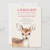Wild Een Roze Gevlekt Fawn Herten Baby shower Kaart (Voorkant)