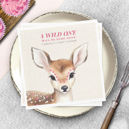 Wild Een Roze Gevlekt Fawn Herten Baby shower Servet