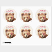 Wild Een Roze Haar Beer Baby shower Ronde Sticker (Vel)