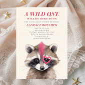 Wild Een Roze Mohawk Raccoon Baby shower Kaart