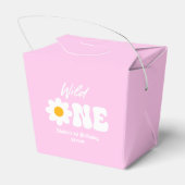 Wild Eén roze Witte Dagen Retro 1 eerste verjaarda Bedankdoosjes (Achterkant)