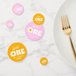 Wild Eén roze Witte Dagen Retro 1 eerste verjaarda Confetti