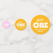 Wild Eén roze Witte Dagen Retro 1 eerste verjaarda Confetti (Achterkanten)