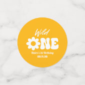 Wild Eén roze Witte Dagen Retro 1 eerste verjaarda Confetti (Kleine voorkant)