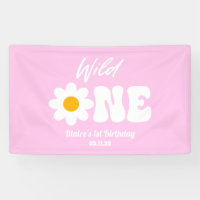Wild Eén roze Witte Dagen Retro 1 eerste verjaarda
