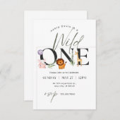 wild één safari-baby shower kaart (Voorkant / Achterkant)