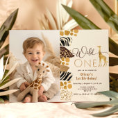 Wild Een Safari jongen 1e verjaardag giraffe foto Kaart