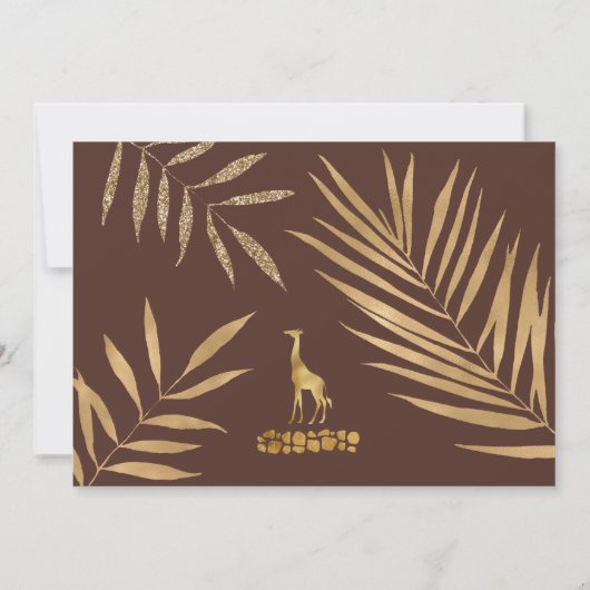 Wild Een Safari jongen 1e verjaardag giraffe foto Kaart (Achterkant)